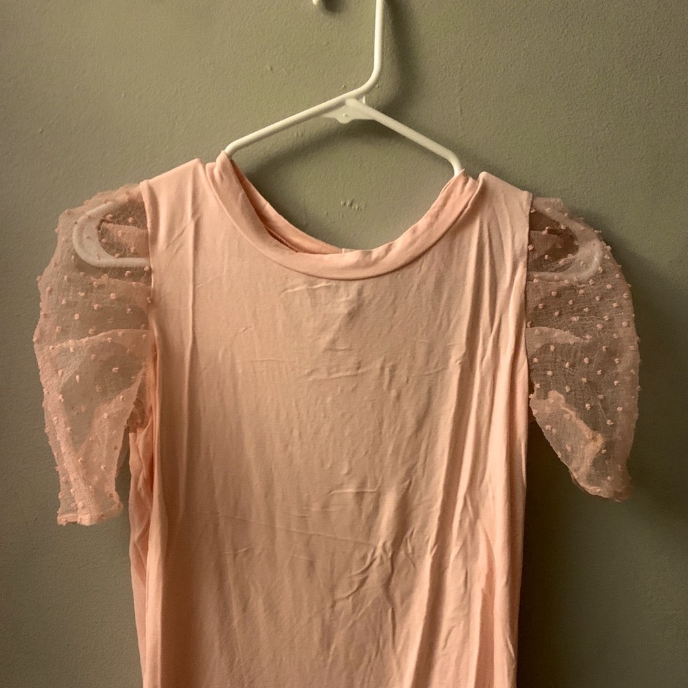 Light pink puff sleeve blous